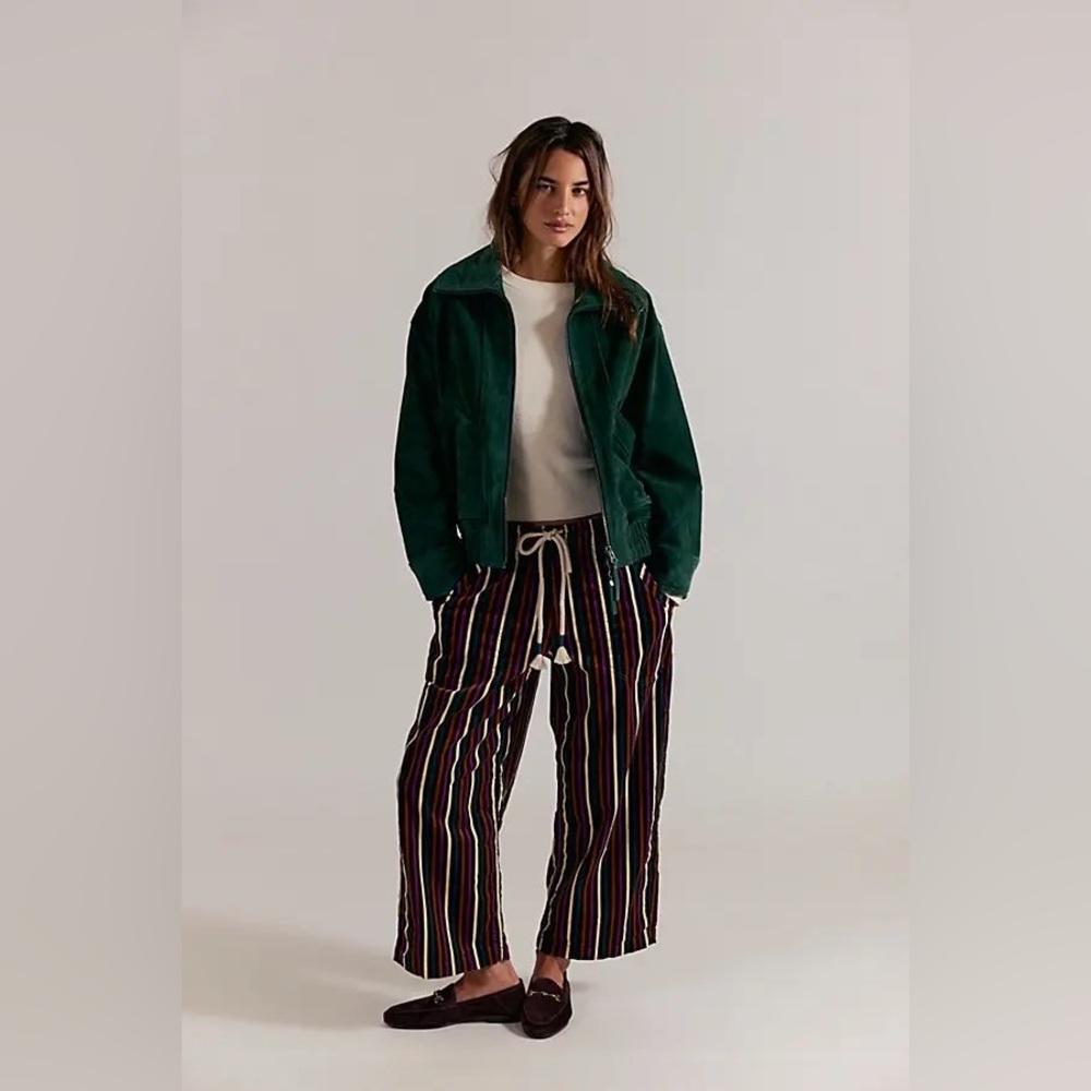 NWT FREE PEOPLE WE THE FREE Easy Peasy Printed Cord Jeans | Brown Combo $148 S